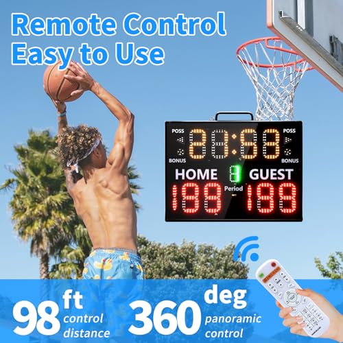 Tableau de score électronique LED 2025 portable avec télécommande pour le sport - 5