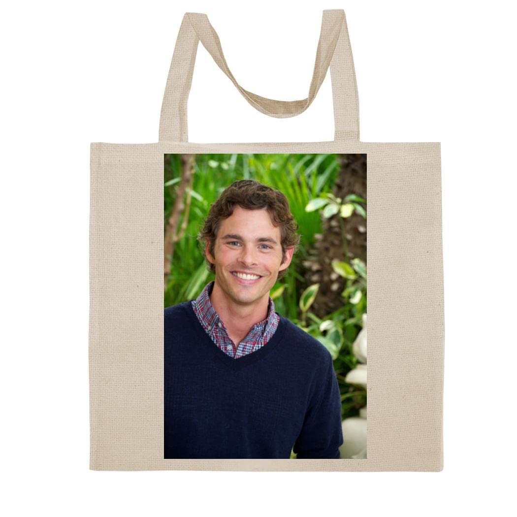 FC Carino James Marsden - A Nice Graphic Cotton Canvas Tote Bag FCA #FCAG560472, Natural, 15X16