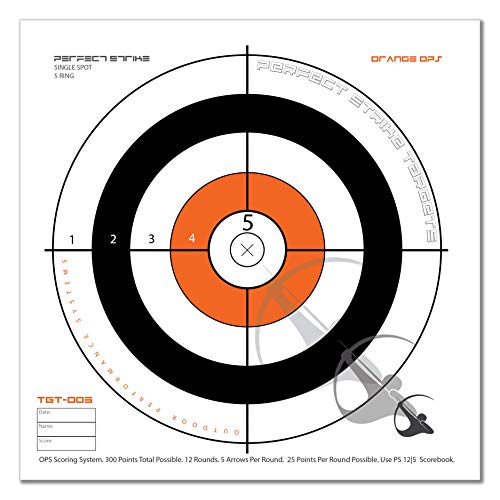 Perfect Strike ARCHERY System Targets. ORANGE OPS No. 005. Heavy paper practice targets. Great for improving accuracy. Replacement faces to refresh portable targets. 12