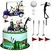 Golf Cake Decorations Heading for The Green Cake Topper Birthday Decorations for Golfers with Cart Flag Golf Ball for Men Sport Golf Theme Party Supply