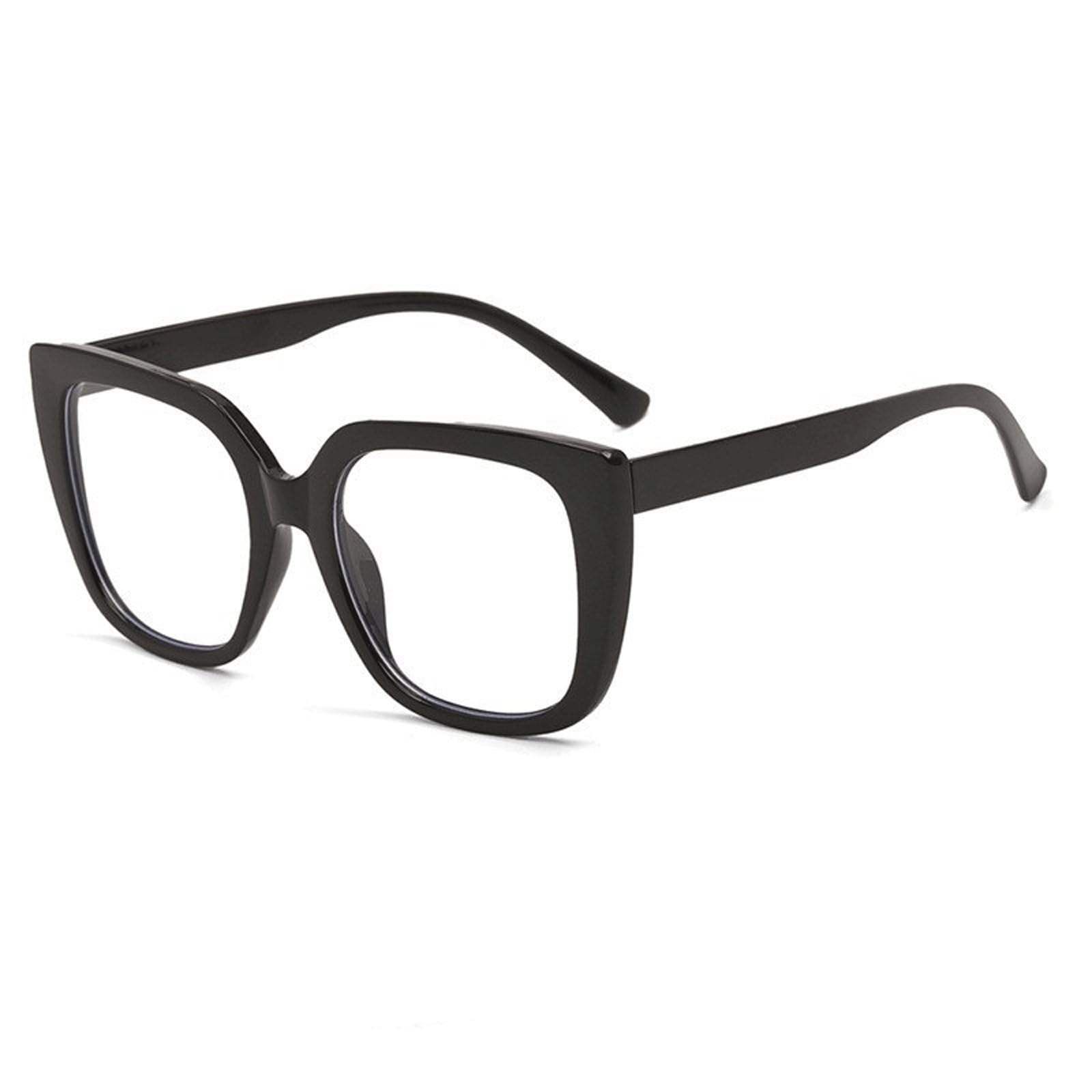 KLJUddGY Unique Eyewear Frames Non Prescription Eyeglasses Full Rim Spectacles for Computer Anti-Blue Light Glasses Reading Glasses(Nero)