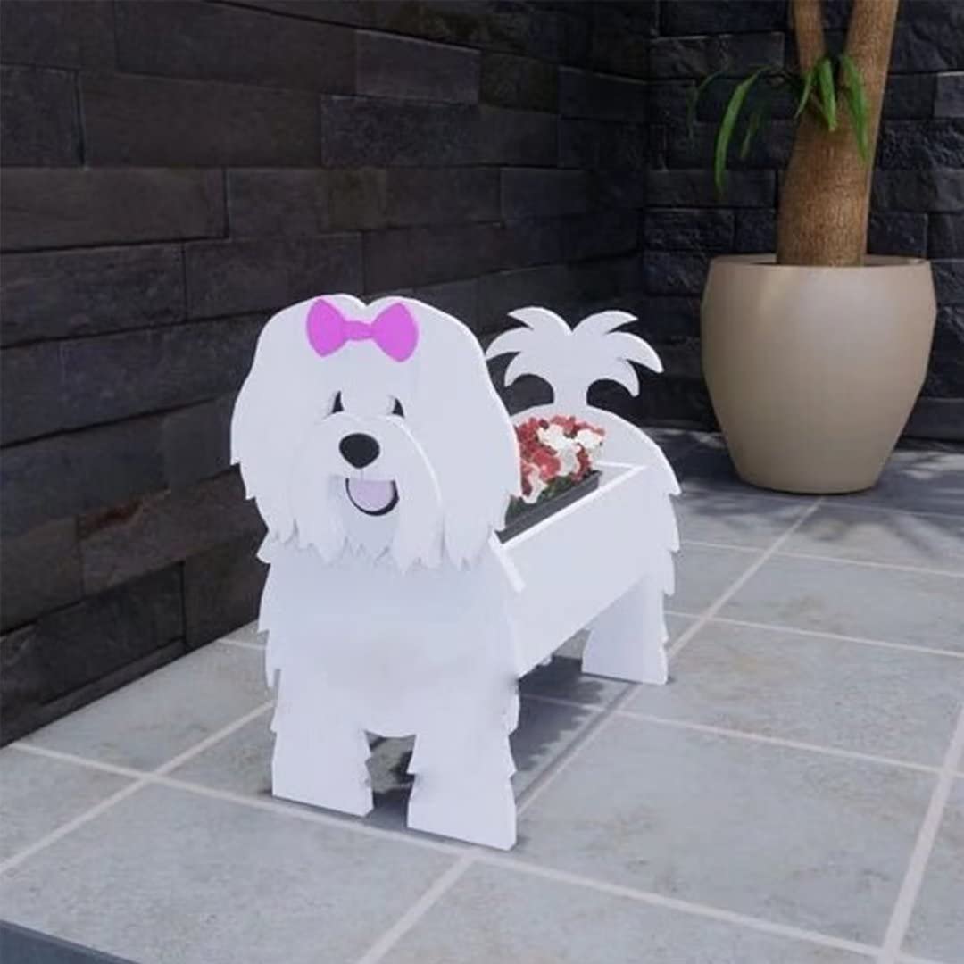 EIMOPE Gifts Dog Flower Pot Planter, PVC Animal Shaped Cartoon Planter Cute Dog Plant Pots Outdoor Indoor Garden Planters For Succulent, Cute Rectangular Plant Flower Pots Decor — image 1