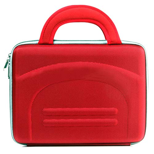 Mobestech Tablet Protective Case Mini Briefcase Shaped Drop Resistance Shockproof Handle Tablet Bag Zippered Tablet Cover for Home Office School 10.1inch (Red)