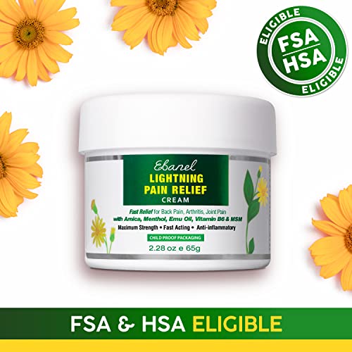 Ebanel Menthol Arnica Gel Pain Relief Cream with Hemp Oil, Emu Oil, MSM, Camphor, Vitamin B6, Boswellia, Bruise Cream Muscle Rub for Arthritis, Strains, Sprains, Joint Pain - Image 4