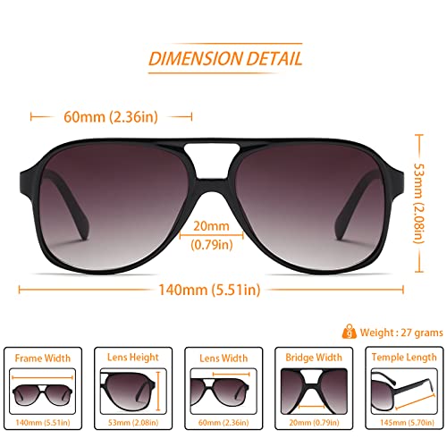 Image of Freckles Mark Vintage Retro 70s Sunglasses for Women Men Classic Large Square Aviator Trendy Glasses