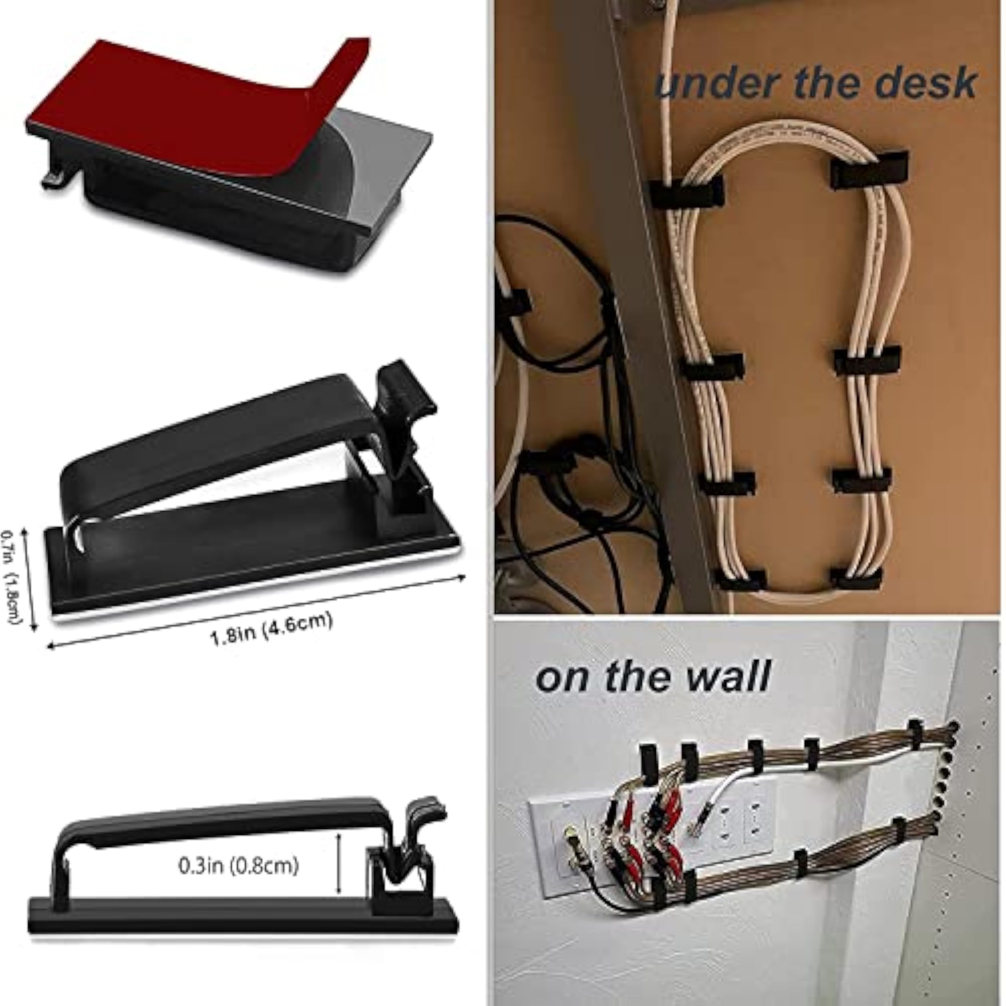 50Pcs Self Adhesive Cable Management Clips