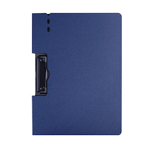 バインダー A4 縦 横 クリップボード 2つ折り ペンホルダー付 クリップボード フォルダー 学校オフィス文具絵画学習用 (ダークブルー)