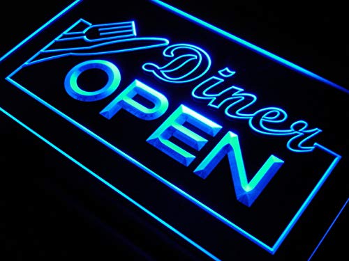 Amazon.co.jp: Diner OPEN Knife Fork Cafe LED Sign LED看板