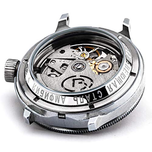 Vostok Fondo DE Cristal 5ATM Acero INOX. Pulido Tapa la Caja glascover Cover