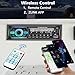 Marine Radio Single DIN Bluetooth Car Stereo, Boat Stereo Receiver Marine Head Unit with iOS/Android,Built-in Mic, Digital LCD, RCA, MP3, FM, EQ, Aux-in, USB, TF Card & APP Remote