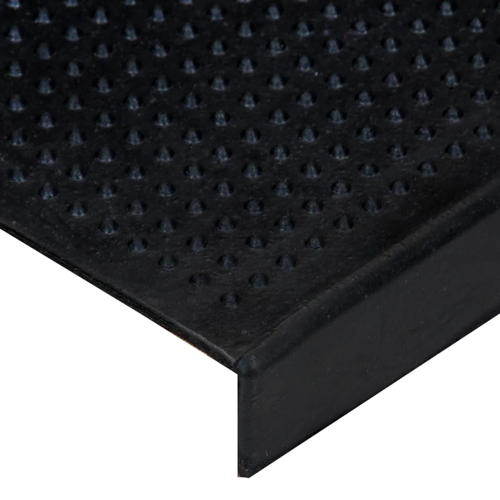 Tidyard Marches d'escalier 10 pcs 25x75 cm Caoutchouc, Tapis de Sécurité Antidérapant Marchette escalier d'intérieur pour Animaux Domestiques et Personnes Agée Style E