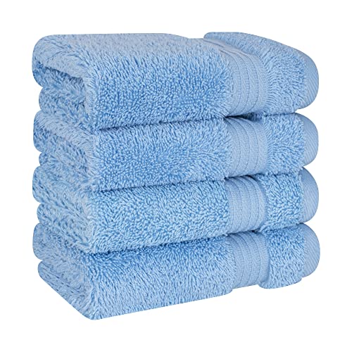 Cotton Paradise Türkisches Waschlappen-Set für Badezimmer, 100% Baumwolle, weich, saugfähig, kleine Handtücher, Waschlappen, Himmelblau… – Ansicht 3