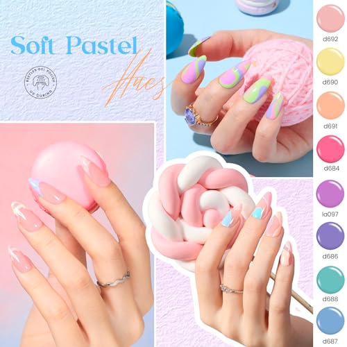 Image of Beetles Gel Liner Nail Art Polish Set 50 Colors Reflective Gold Glitter Green Pink Red Blue Silver Gel Nail Polish Soak Off UV Built Thin Brush in Bottle Nails Design Rainbow Gift for Women