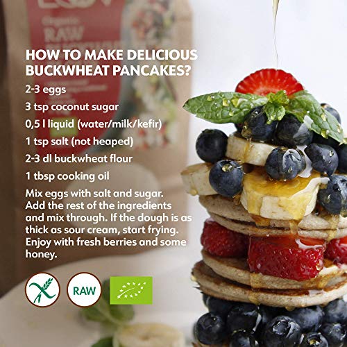 LOOV rohes Bio Buchweizenmehl, 1 kg, glutenfreies Mehl, nicht wärmebehandelt, alle Nährstoffe konserviert, köstlich nussiger Geschmack, Bio-Anbau im nordischen Klima, ohne Gentechnik