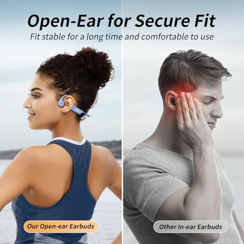 Image of CXK Bone Conduction Headphones Bluetooth 5.4, Open Ear Headphones 10H Playtime Sports Earphones with Mic, IPX6 Waterproof Wireless Headphones for Running