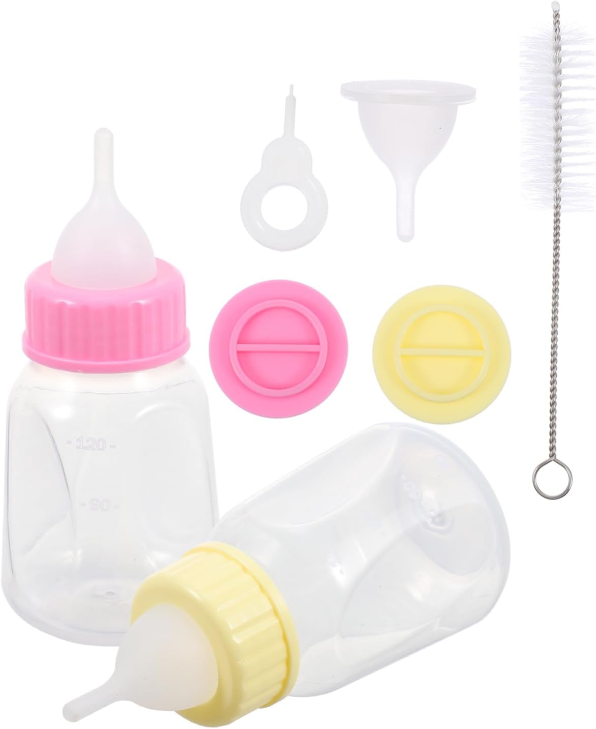 2Pcs Leak Puppy Feeder Bottles Food Grade Plastic Nursing Kit for Kittens Cats Small Pets Easy to Squeeze Reusable Durable Design for Newborns