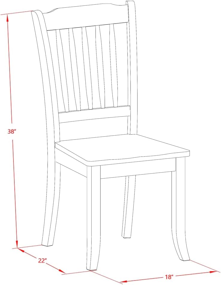 East West Furniture MZDA3-BCH-W 3 Piece Dinette Set for Small Spaces Contains a Rectangle Dining Table with Dropleaf and 2 Kitchen Dining Chairs, 36x54 Inch, Black & Cherry image 16 of 17 B084ZRFFNS