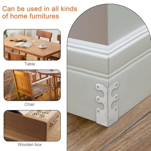 Image of 24Pcs Skiffers Baseboard Corner Protectors, Rustic Vintage Brass Metal Decorative Corner Protectors for Floor Skirting Board Furniture (Silver*24)