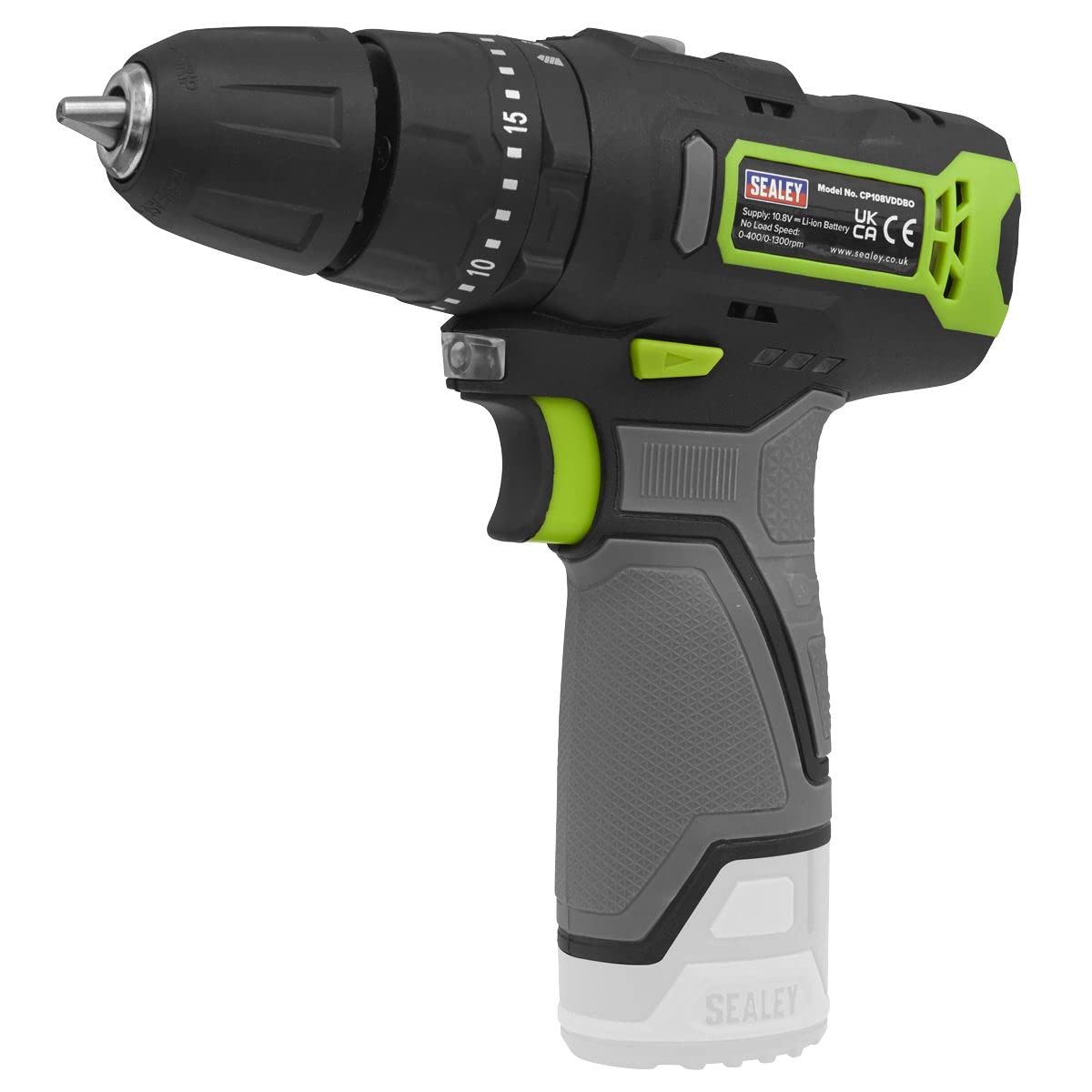 Sealey Cordless Hammer Drill/Driver Ø10mm 10.8V - Body Only - CP108VDDBO