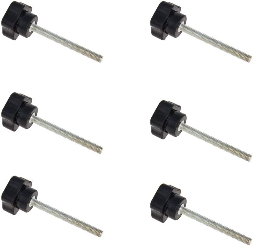 Othmro M6×60mm Male Thread Clamping Knobs Grip, 6pcs Thumb Screws Star Head Handle Knobs Tightening Screw Bakelite Knob