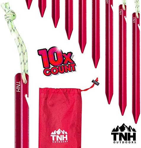 Rakaia Designs (TNH Outdoors) 8X Aluminum Tri-Beam XL Tent Stakes and Bag - Made for Camping - Support A Start Up