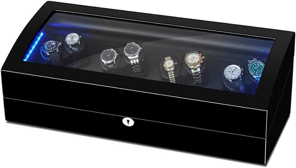 FENOKD Automatic Watch Winder Box 8+9 Storage Dispaly Case with Quiet Motor and 4 Rotation Modes Single Or Double Jewel