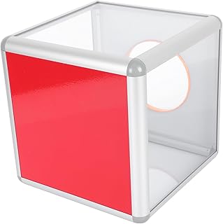 MAGICLULU 1Pc Caja De Lotería Titular De La Tarjeta De Visita Transparente Contenedores De Almacenamiento De Plástico Transparente Buzón Rojo Caja De Donación De Acrílico Caja De