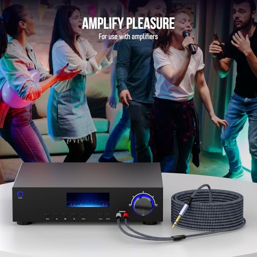 Câble d'insertion 3m TRS 6.35 mm vers double TS mono pour console et studio