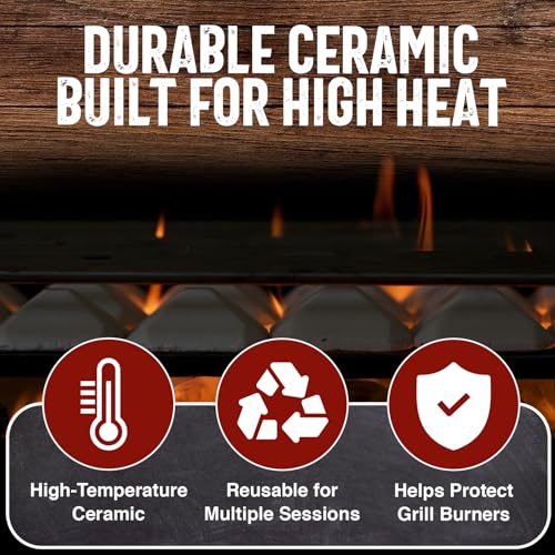 Chef Master Ceramic Briquettes for Gas Grill (50 Pack) - Replacement for Lava Rocks - Self Cleaning Gas Grill Briquettes for BBQ - Cleaner Cooking, Reduce Flare Ups, Better Heat Distribution - 05004CM by Chef Master - Image 7