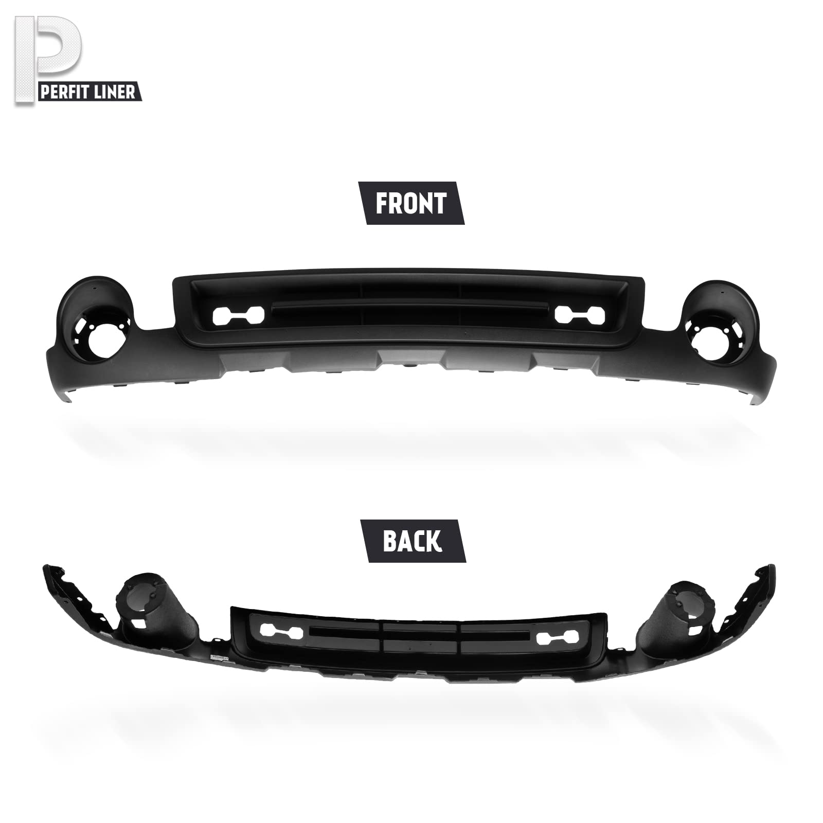 Perfit Liner New Replacement Parts Front Lower Bumper Cover Deflector With fog light holes Compatible With 2007-2013 GMC Sierra 1500 GM1015100 15131299