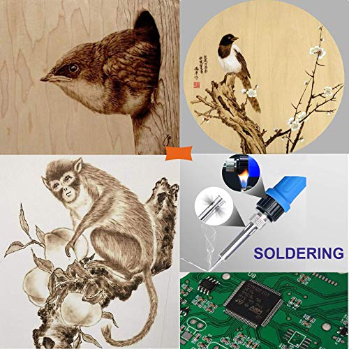 112PCS Calegency Wood Burning Kit-Wood Burning Tool Set with Digital LCD Display Pyrography Pen Adjustable Temperature and Embossing/Carving/Soldering/Engraving Tips for Wooden Crafts - Thumbnail 2