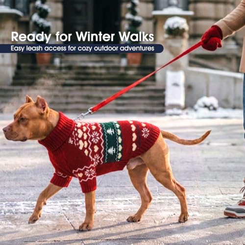 Image of IECOii Dog Sweater for Small & Medium Dogs, Warm Christmas Dog Turtleneck,L