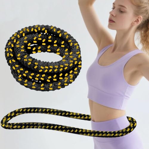 DIANX 静音フラフープ【最新改良式】1.3kg ソフトスプリングフラフープ 柔らかい布で包み 肉を挟まない ストライン訓練 有酸素運動 脂肪燃焼 多機能 エクササイズグッズ 折りたたみ式 ポータブル 室内 屋外 男女兼用