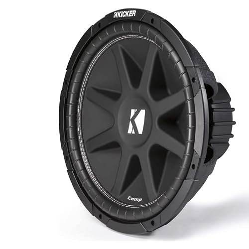 Kicker 43C154 Comp Series 15 Inch Single Voice Coil 4 Ohm Component Subwoofer + Free Power Acoustik Nb-1 1 Inch Mirco Dome Tweeters #TOP1