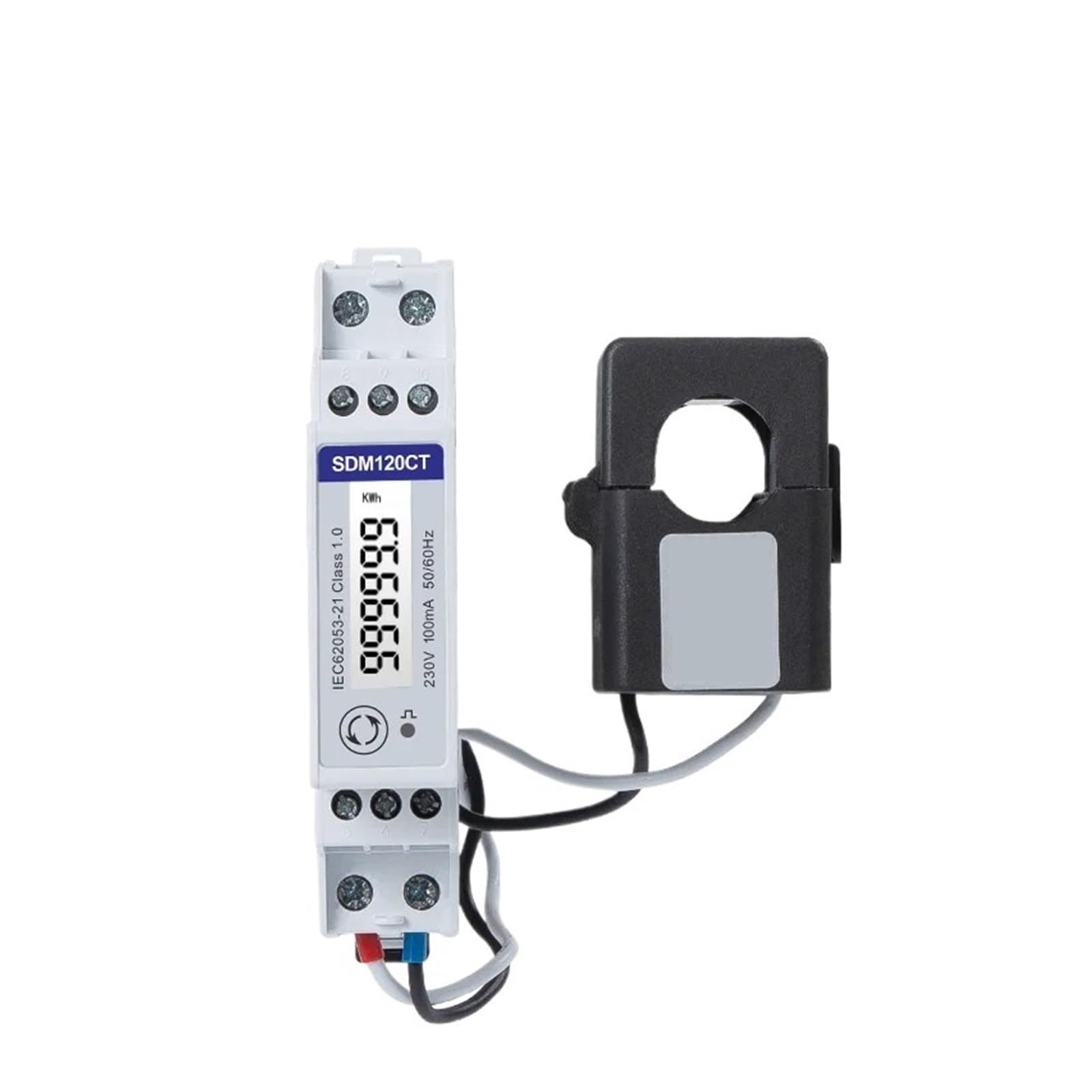 PXQCHAVLN SDM120CT-40mA+TA16 100A/40mA 1 Phase RS485 Din Rail Wattmeter Solar PV Electric Consumption Meter