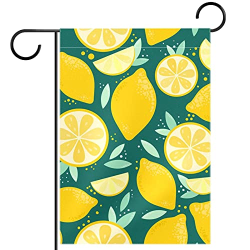 Drapeau de bienvenue citron 30x45 cm en polyester double face