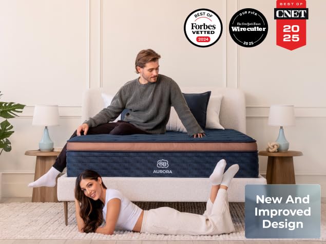 Image of Brooklyn Bedding Aurora Luxe 13 Inch Full Hybrid Mattress | Soft Feel | CERTIPUR-US Certified Foam