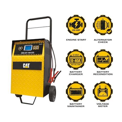 Cat CBC200EW Professional 40-Amp Rolling Battery Charger and 3-Amp Maintainer with 200-Amp Engine Start