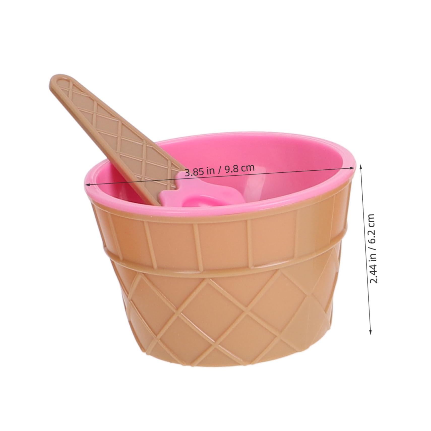 Cabilock Cartoon Designed Ice Cream Bowl and Spoon Set 4pcs Dessert Serving Cups