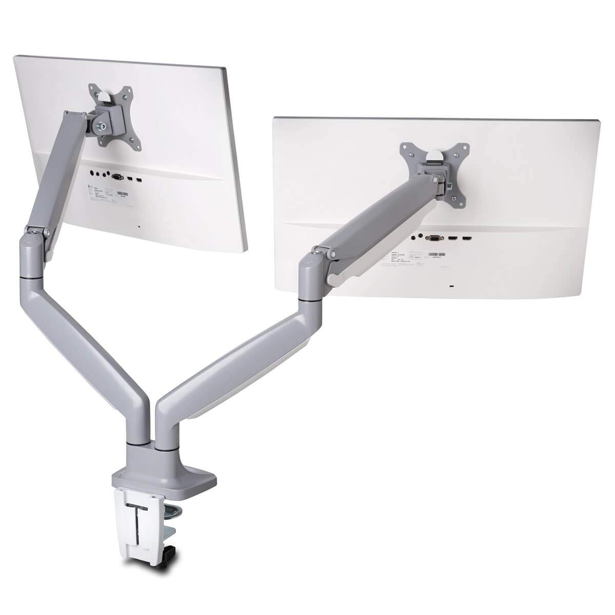 grey monitor arm one touch height adjustable