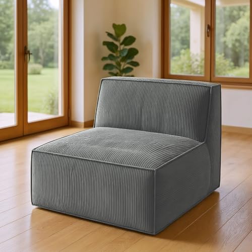 Amada Memory Foam Modular Sofa Single Seater Grey