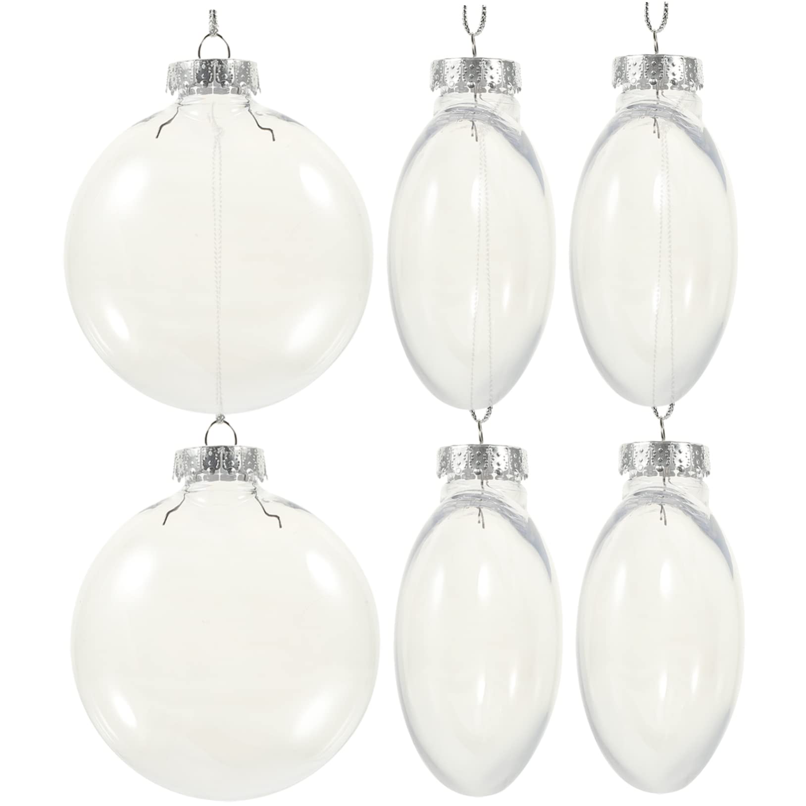 6 Boules de Noël Transparentes à Remplir pour Sapin et Déco