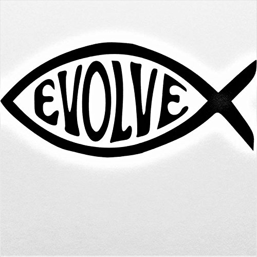 Chase Grace Studio Evolve Fish Evolution (2 Pack) Vinyl Decal Sticker|Black|Cars Trucks Vans SUV Laptops Wall Art|5.5" X 2.5"|CGS821