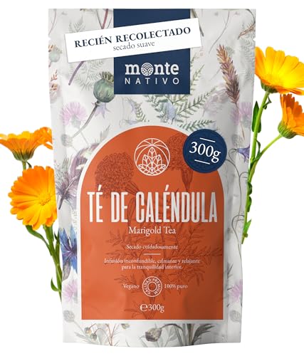 Té de Calendula Monte Nativo (300g) - Caléndula flores secas - Infusiones de hierbas – Té de hierbas - Cuidadosamente cortado y secado – 100% puro y natural