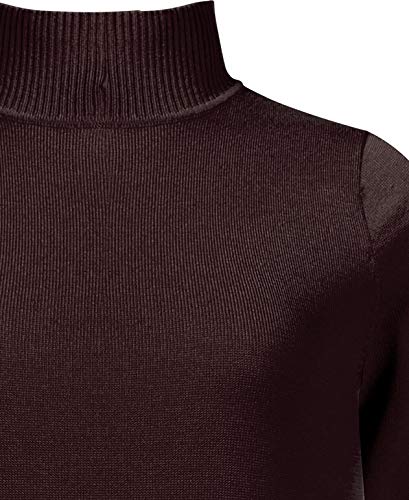 Suéter Básico em Tricô Gola Alta Manga Longa Seiki Feminino 830317-GG-Marrom