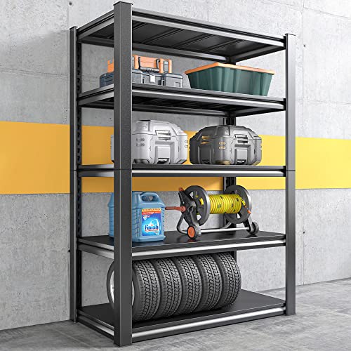 Reibii Garage Shelving Heavy Duty Storage Shelves Load 2000Lbs, Adjustable Garage Shelves Heavy Duty Shelving, 5-Tier Metal Shelving Unit, Garage Storage Shelves, Utility Shelf Racks, 40"W X18"D X72"H #TOP27