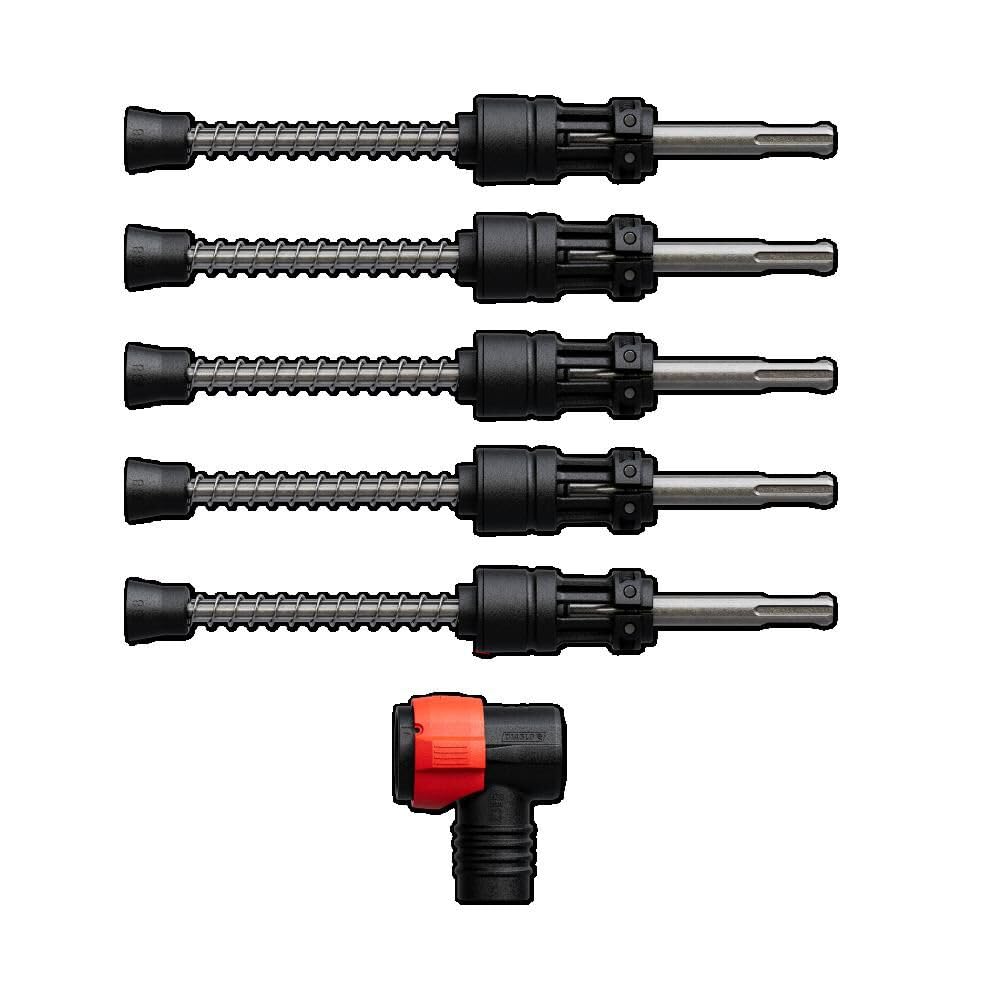 Diablo Amped Rebar Demon SDS-Plus 4-Cutter Full Carbide Head Dust Extraction Hammer Drill Bit - 1/4" Diameter, 9" Length, 4" Working Length, 5-Pack - DMAPLA4400-S6
