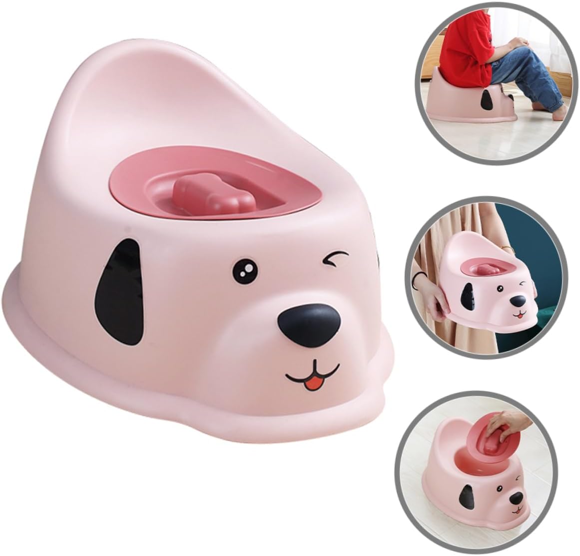 Portable Toddler Potty Training Toilet for Girls – Cartoon Design With Lid Easy to Clean for Travel Camping and Home Use