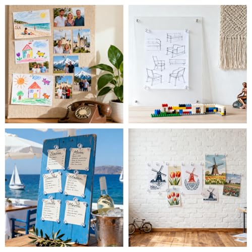 Moendergo 200 Stück Transparente Reißzwecken, Reißnagel mit Aufbewahrungsbox, Pinnadeln für Pinnwände, Korktafeln und Wanddekorationen für Zuhause, Büro und Schule