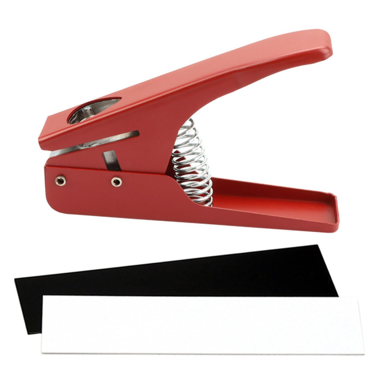 BESTonZON Strumento Facile da Usare in Metallo Rosso per Taglio Plettri Chitarra Taglia Diversi Materiali, per Creazione Plettri Personalizzati